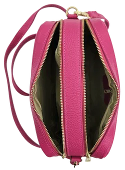 GENUINE LEATHER Damen Umhängetasche - rosa - Bild 5