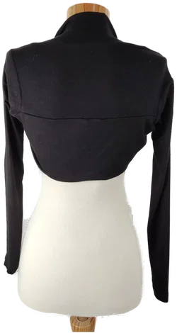 Bolero 'Amisu', langarm und sehr kurz geschnitten, schwarz, Größe XS - Bild 3