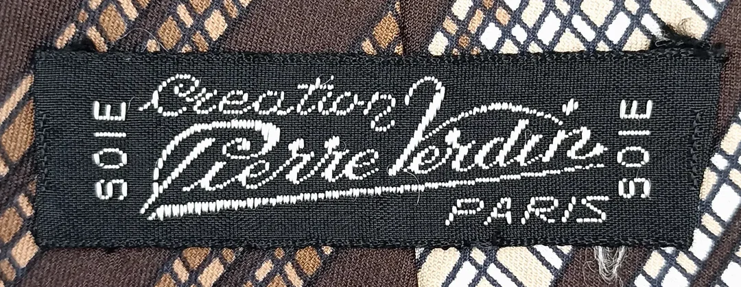 Pierre Verdin Paris Vintage Herrenkrawatte gemustert  – Bild 3