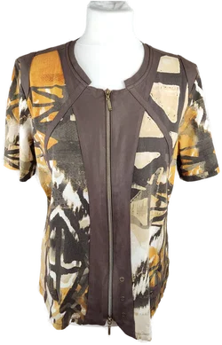 Bonita Jacke L/40 | Braun-Buntes Unikat – Vorschau 1