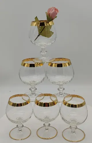 Cognacschwenker mit Goldrand - Bild 4