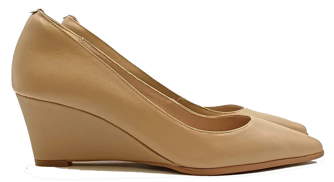 Glattlederwedges creme Gr. 40,5 – Bild 8