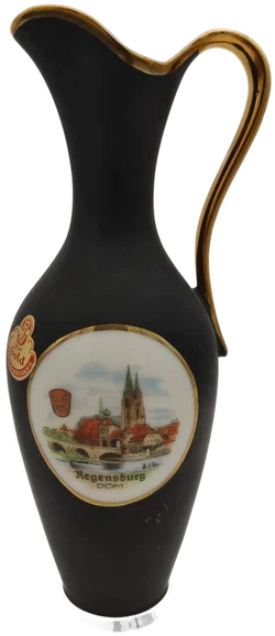 Porzellanvase Regensburg-Motiv | 24K-Gold Einmaliges Andenken - Bild 1