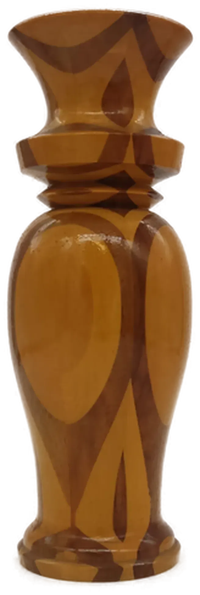 Vase mit Muster aus Holz in braun, Höhe 28cm - Bild 4