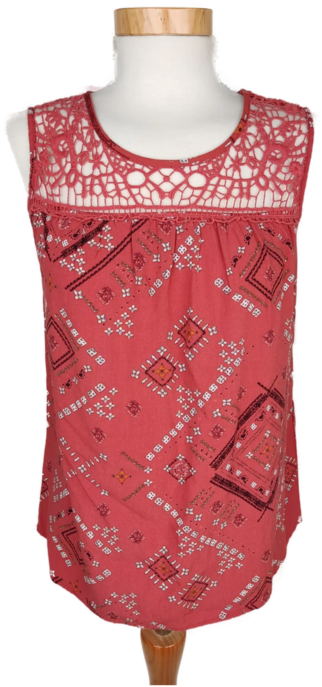 ONLY Damen Top rotbraun gemustert - XS/34 - Bild 4
