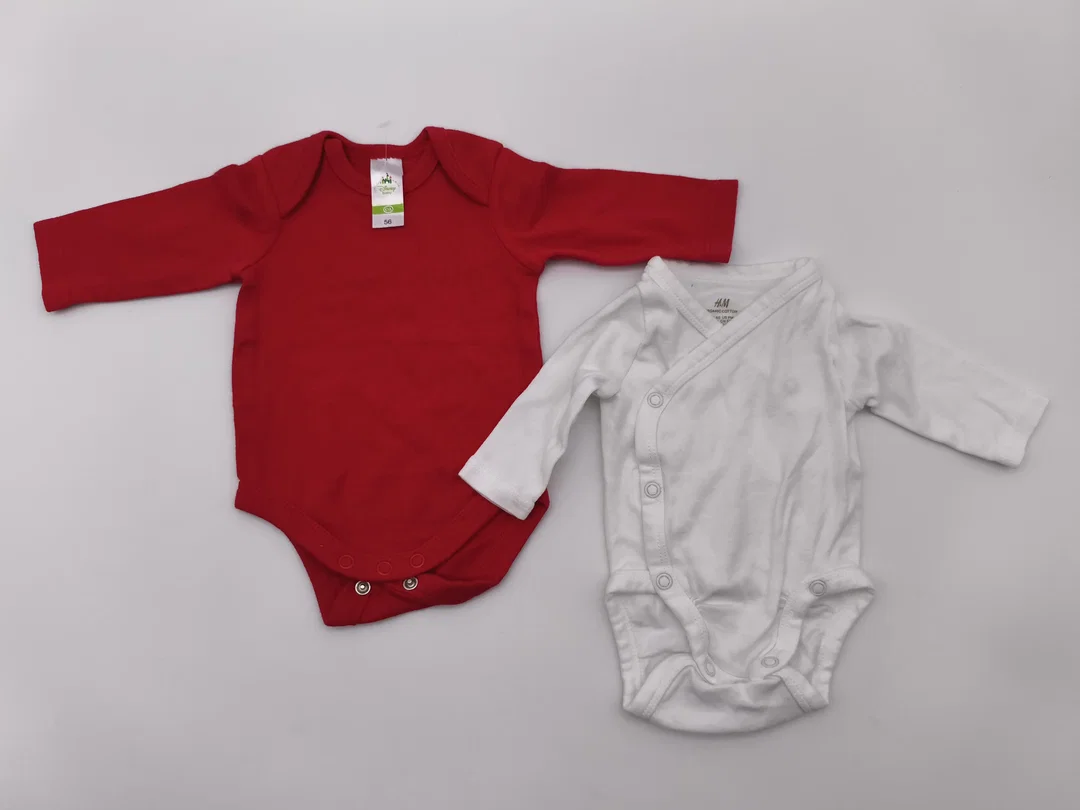 2er Set Baby-Bodies, Langarm, Gr. 50 und 56 – Bild 1