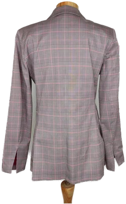 (NEU) United Colors of Benetton Damen Blazer rot/weiß/schwarz kariert - M/38 – Vorschau 2