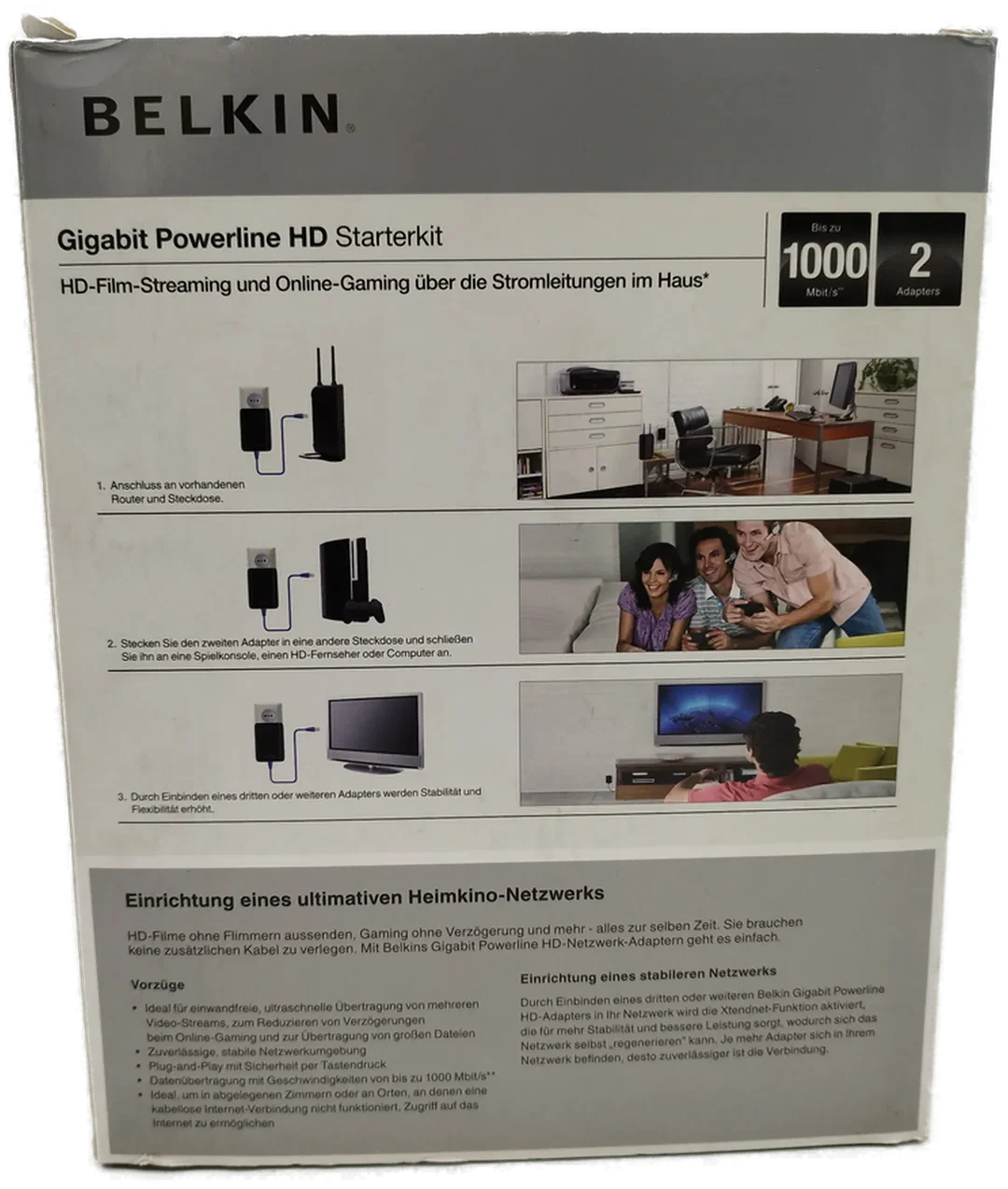 BELKIN Gigabit Powerline HD Starterkit - Originalverpackt – Bild 3
