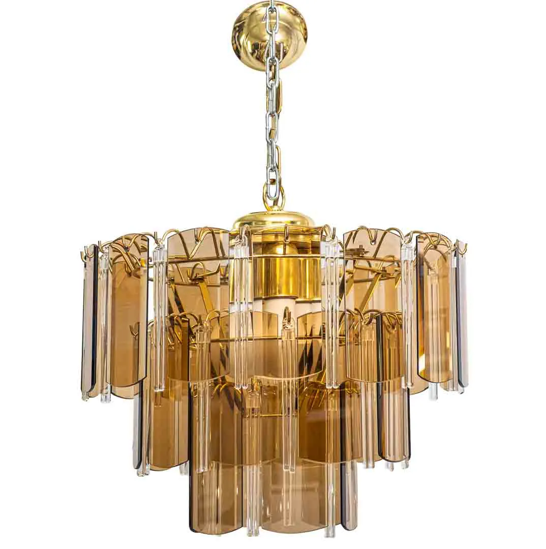 EGLO Hängeleuchte 70er Jahre – Rauchglas – Vintage Pendelleuchte, Mid-Century Design (1Stk Röhrenglas fehlt) – Bild 5