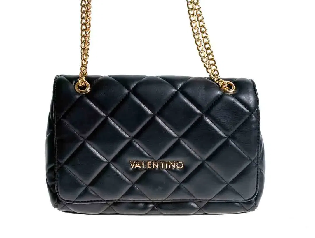 Mario Valentino Umhängetasche schwarz, gesteppte Chain Bag - Bild 1