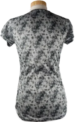 Funktionsshirt 'crivit - sports', kurzarm mit V-Ausschnitt, hellgrau/dunkelgrau gemustert, Größe S 36/38 - Bild 3