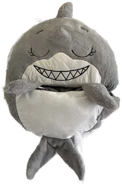 Happy Nappers Hai- flauschiger Kinderschlafsack und Kissen (2 in 1) grau | Large 6-12 Jahre  - Bild 2