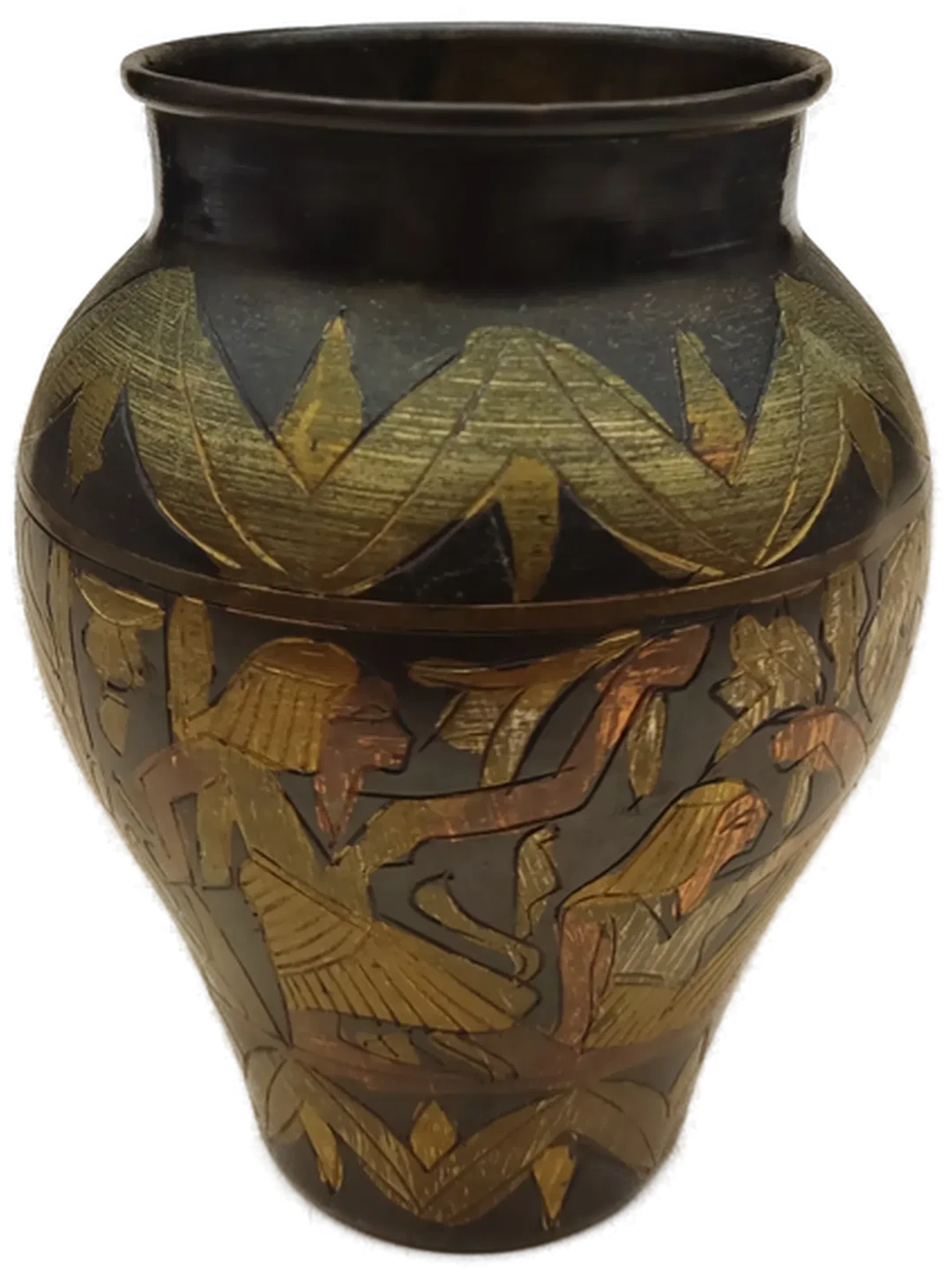 Vintage Ägyptische Vase mit Pharaonen-Relief – Bild 4