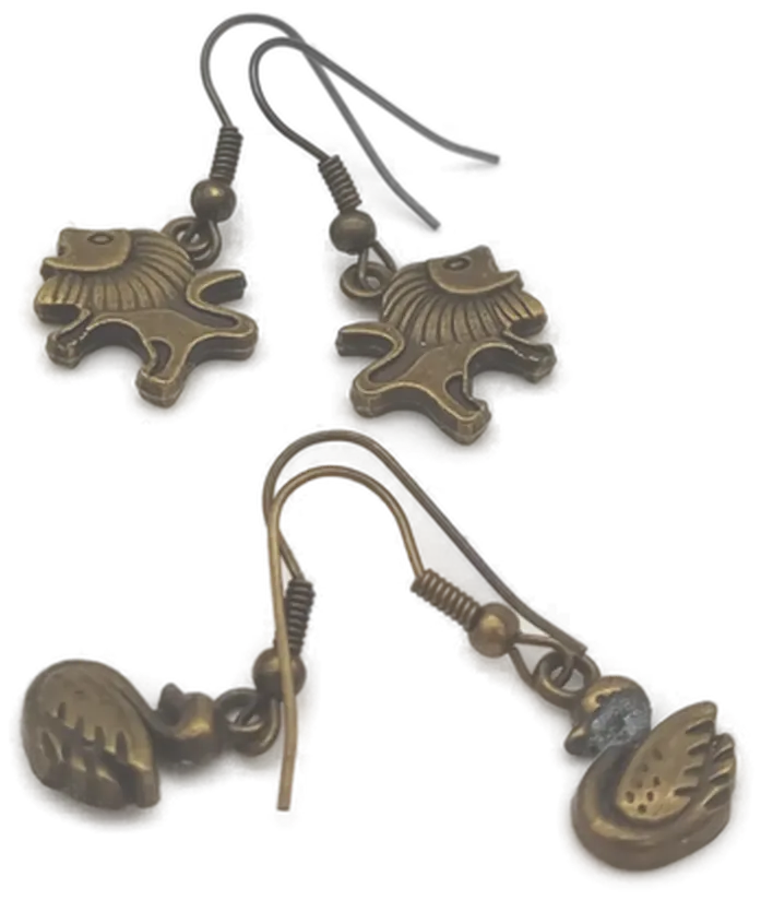 Ohrring Set "Löwe und Schwan" – Bild 2