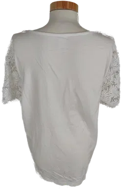 Trendiges Damen T-Shirt mit Spitze, kurzarm, weiß, Größe 44 - Bild 4