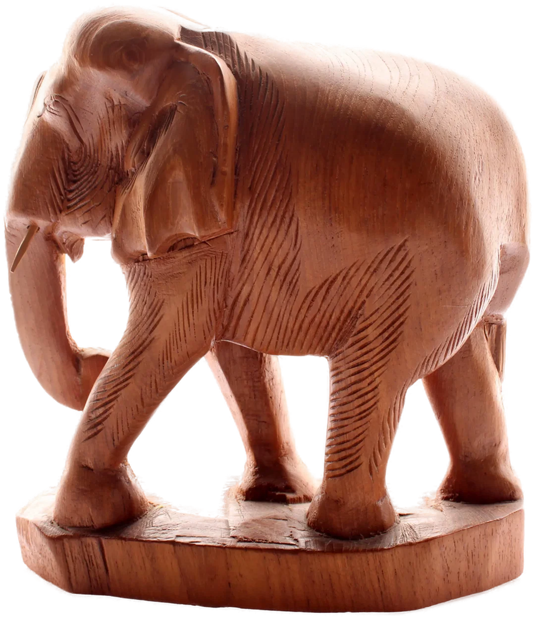 Handgeschnitzter Elefant aus Holz – 22 cm Höhe, 20,5 cm Länge – Bild 2