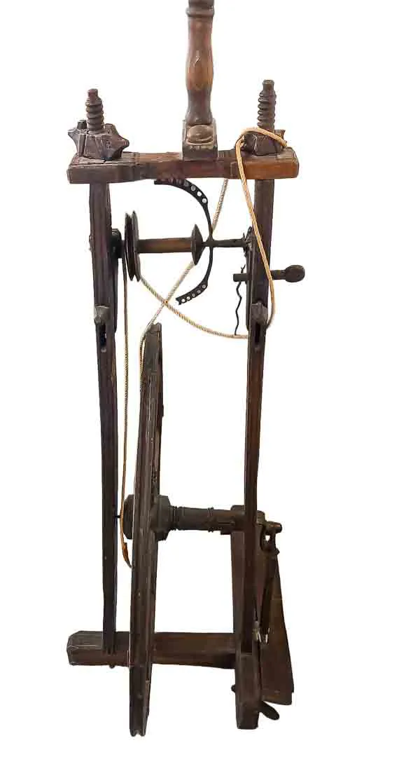 Vintage Antikes Bauern-Spinnrad aus Massivholz – Rustikales Deko-Highlight – Bild 2