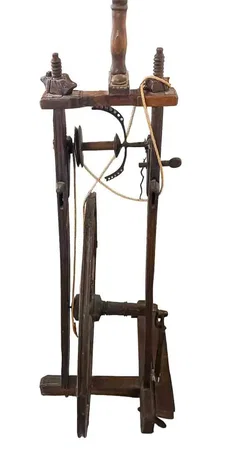 Vintage Antikes Bauern-Spinnrad aus Massivholz – Rustikales Deko-Highlight - Bild 2