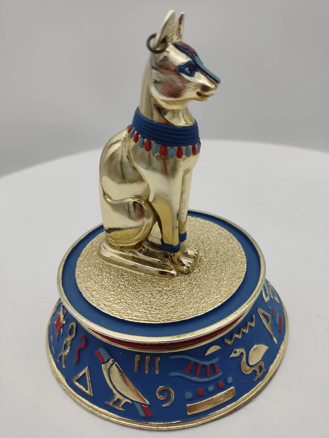 'The sacred  bast cat' Porzellan mit Glaskuppel & Zertifikat von Franklin Mint | Ägyptischer Schatz – Bild 10