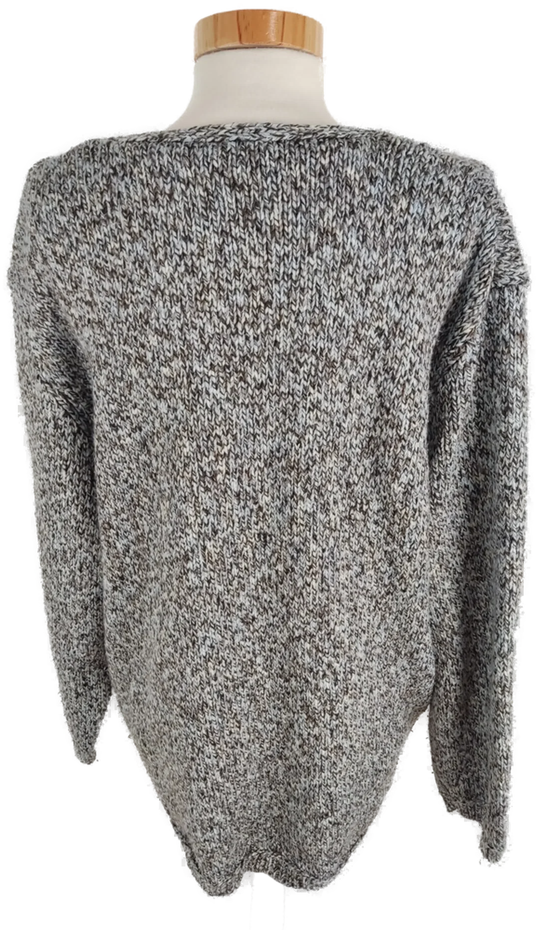 Pullover "Yessica", langarm mit V-Ausschnitt, braun/beige meliert, Größe XL – Bild 3