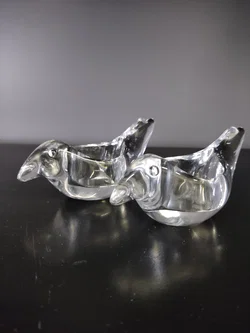 Vogel Kerzen-Teelichthalter aus Glas, 2er Set – Vorschau 2