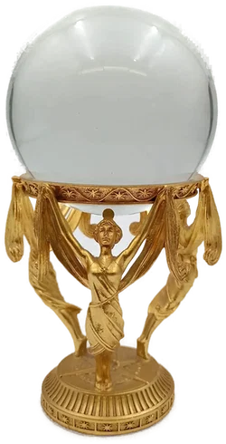 Franklin Mint Crystal Visions Kristallkugel 1989 – 24K Vergoldet mit Original-Bodenlabel – Vorschau 4