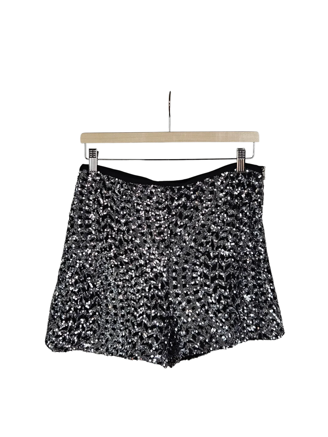 ZARA Damen Shorts mit Pailletten, schwarz - Gr. L / 40 - Bild 4