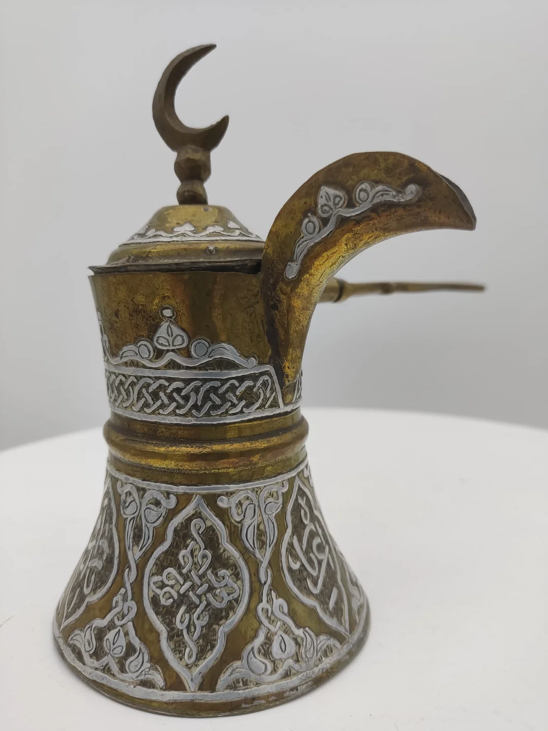 Islamische Messing Dallah Kaffekanne mit arabischer Kalligraphie | Orientalischer Schatz - Bild 4