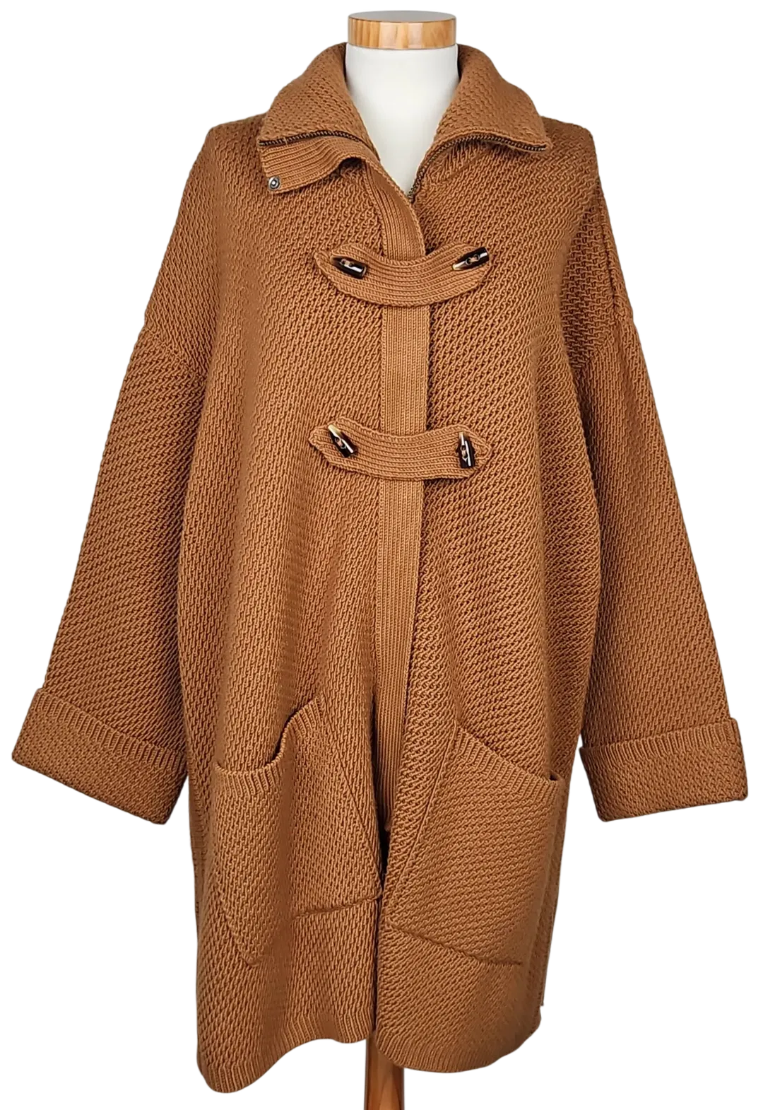 STEFANEL Damen Strickmantel, braun - Gr. S  - Bild 1