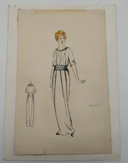 Antiquarische Aquarell Zeichnung von Scarabe, 1913 - Original - Bild 1