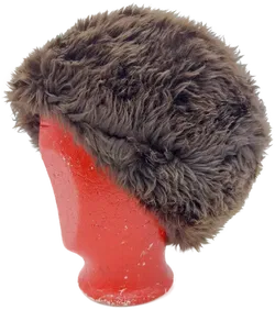 Kunstfellmütze dunkelbraun mit Innenfutter  - Bild 2