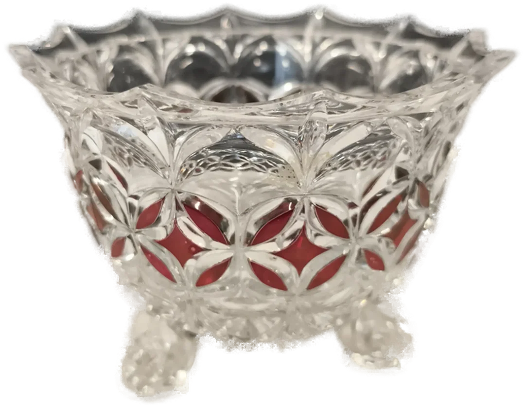 3 Fuß- Glasschale, Höhe 10cm, Böhmen - Bild 1