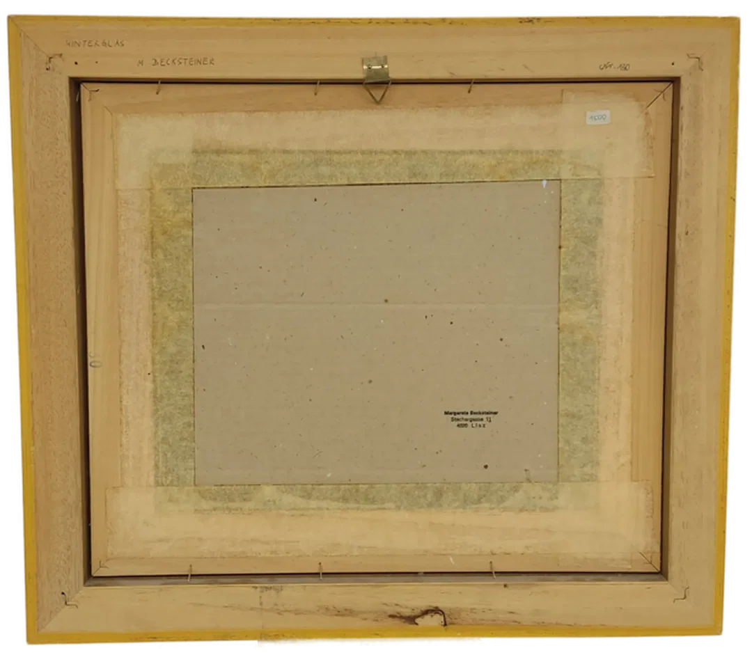 Bild Hinterglasmalerei "Bauernhof in Kärnten", Nockgebiet mit Rahmen von Margarete Becksteiner – Bild 4