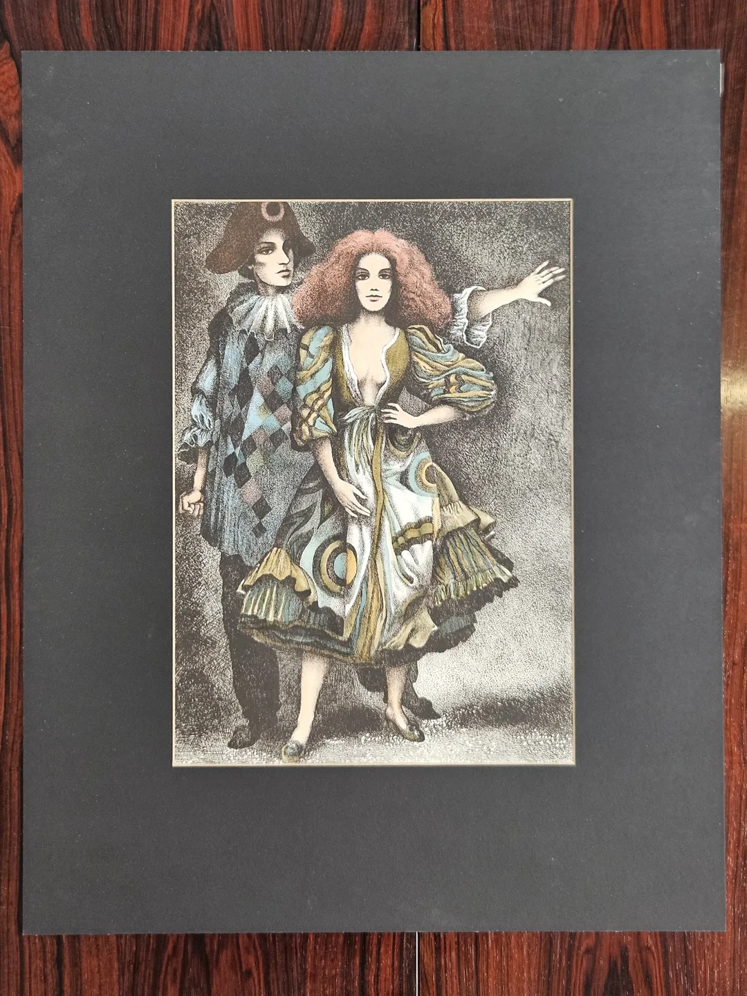 HELMUT KIES - Pierrot und Columbine - Lithogaphie  - Bild 1