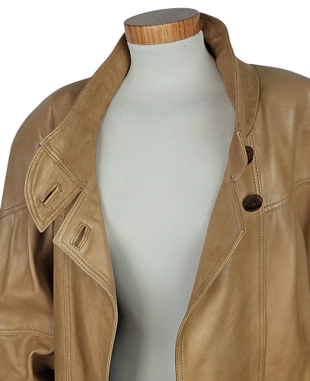 UNO MOMENTO Vintage Damen Lederjacke, hellbraun - Gr. XXXL  – Bild 5