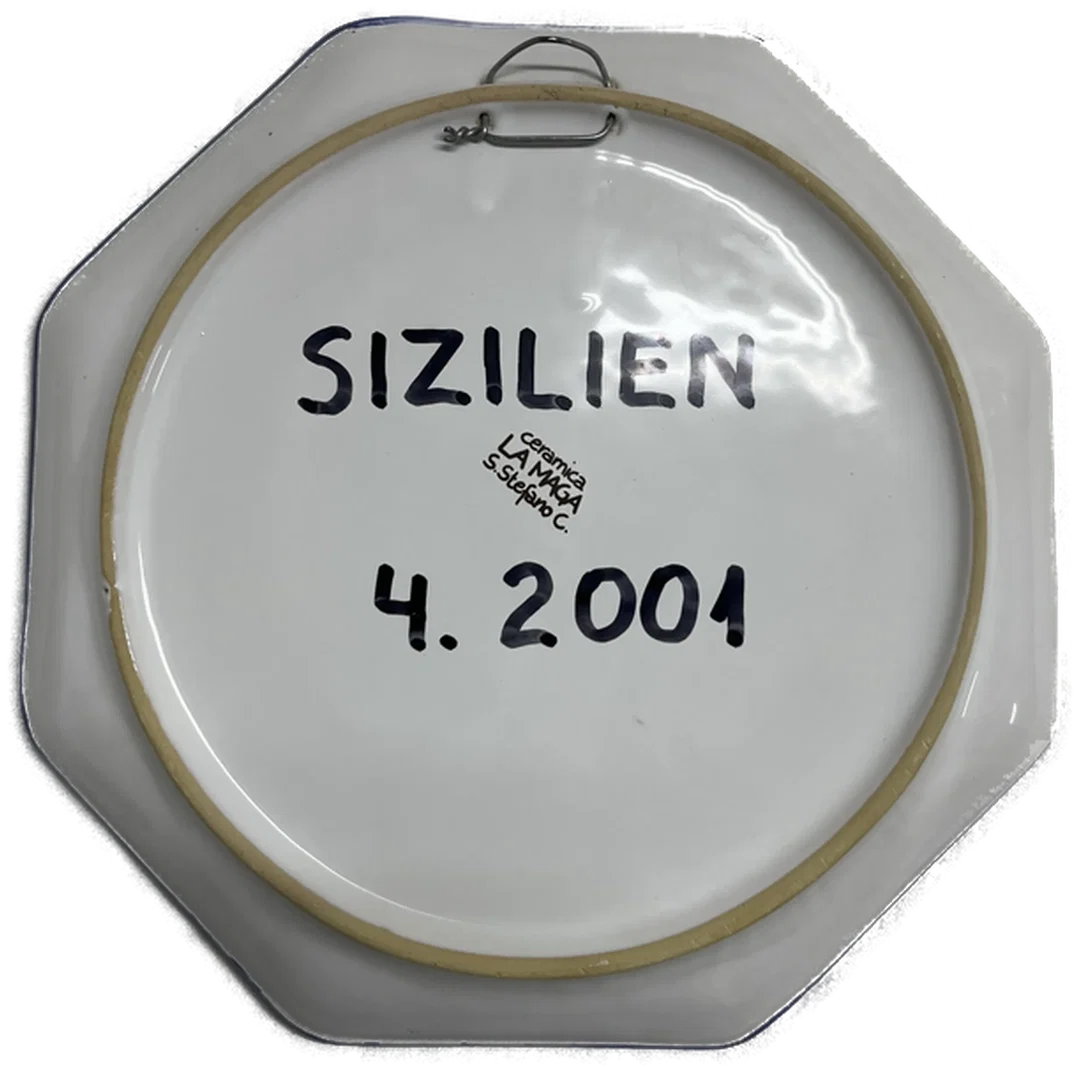 Sizilianischer 8eckiger Wandteller von 2001 - Hochwertige Dekoration – Bild 2