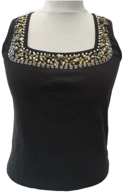 Heine, Perlentop und Jacke, Damen, Gr. 42, Zweiteiler, schwarz - Bild 3