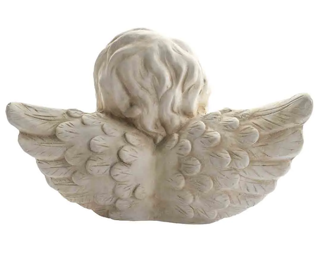 Dekorative Engelsbüste Putto mit ausgebreiteten Flügeln 26 cm – Bild 3