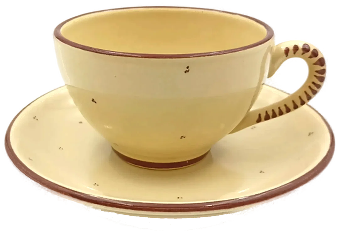Gollhammer Keramik creme/braun - Kaffeetassen mit Untertassen Set 6-teilig – Bild 2