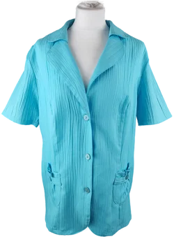 Damenbluse in Türkis aus Polyester, Größe 44 | Elegant & Casual