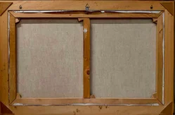 Großes Ölgemälde Hafenstädtchen, signiert Reinold, Prunkrahmen 114x74cm – Vorschau 4