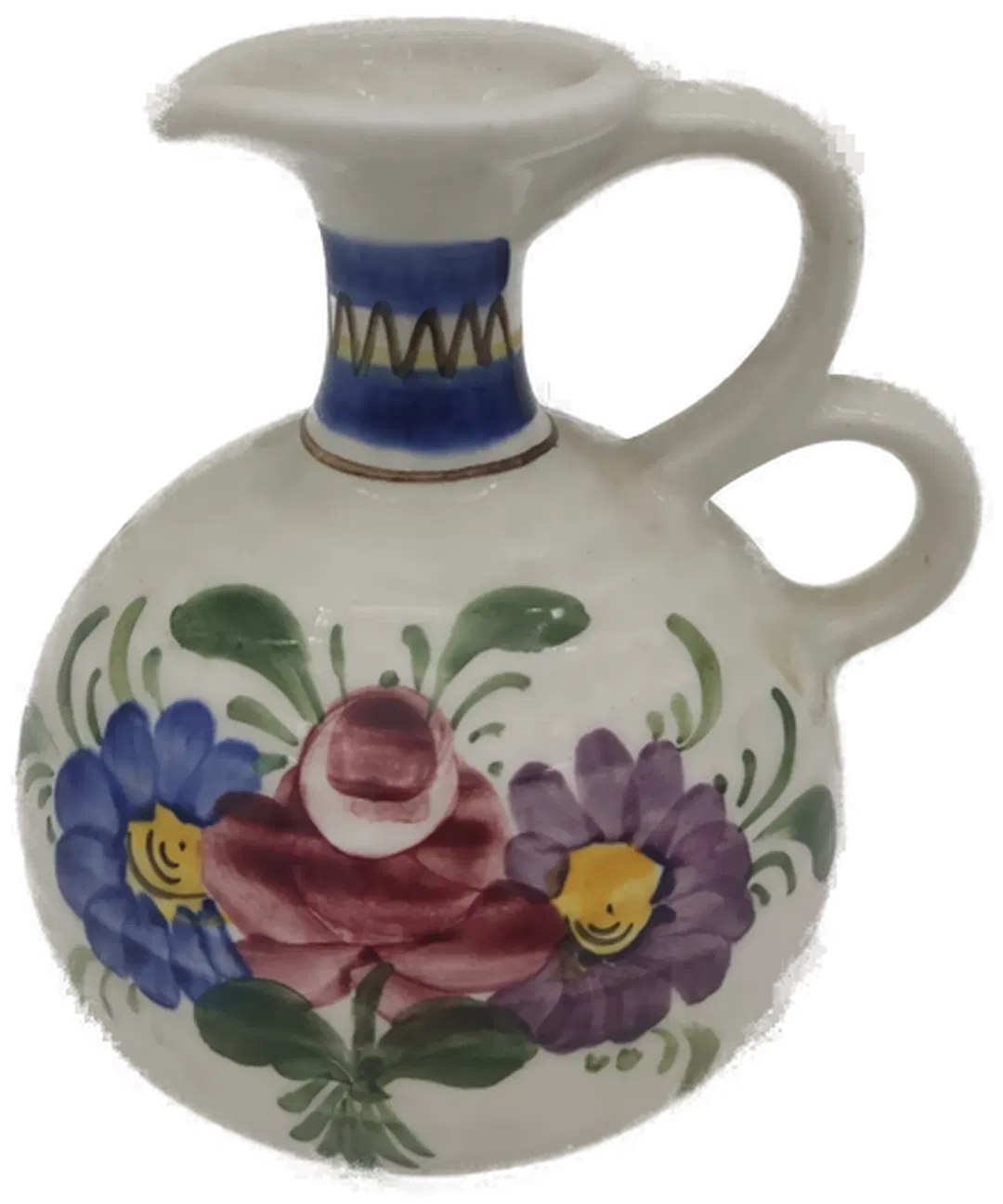 Wechsler Tiroler Keramik Vase handbemalt Blumenmotiv Höhe: 11cm, Vintage - Bild 4