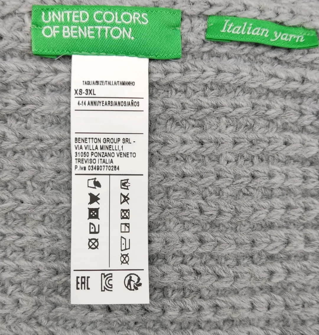 United Colors of Benetton Kinderschal grau Gr. XS-3XL – Bild 2