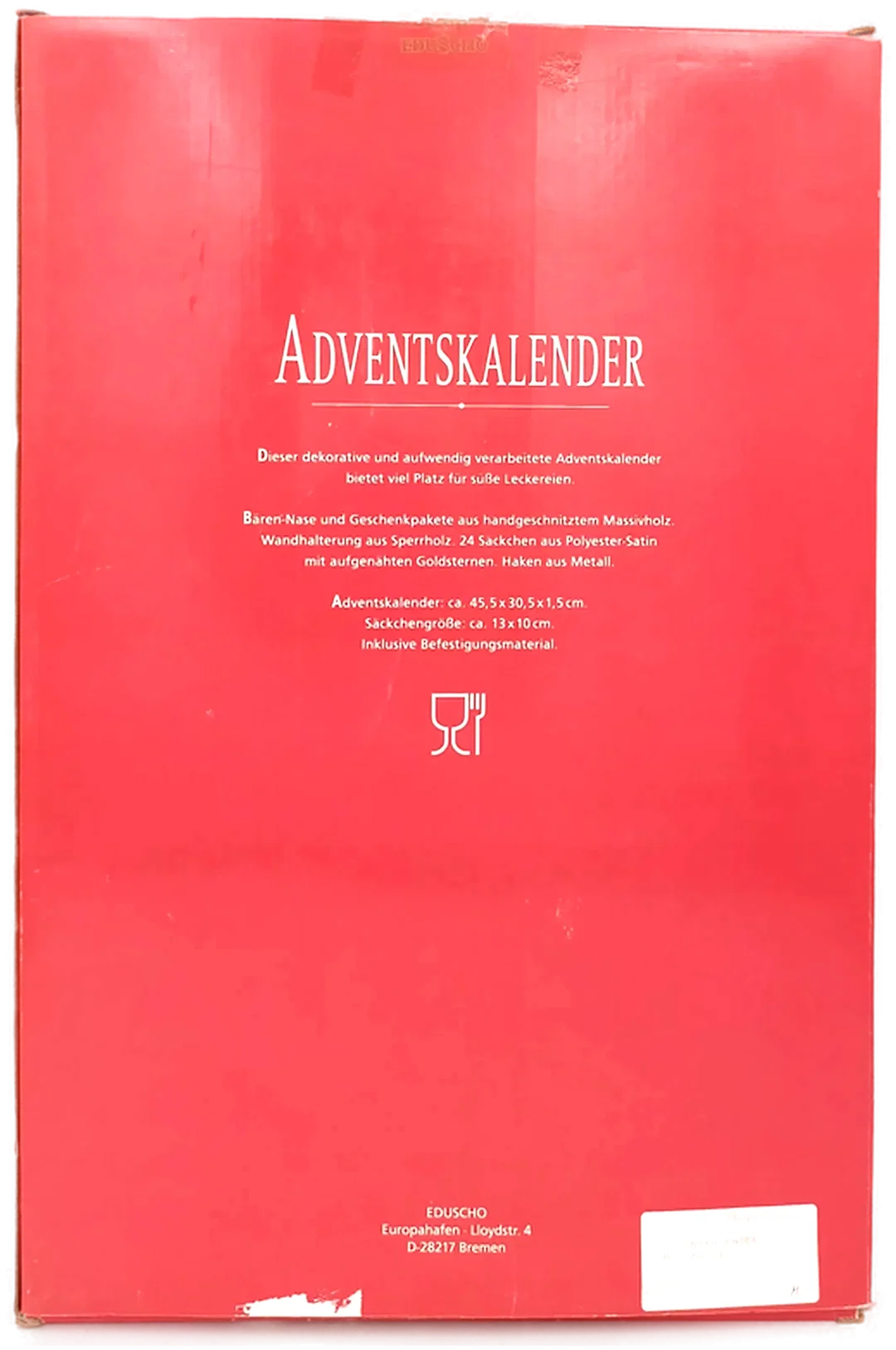 Adventskalender handgeschnitzt und handbemalt mit 24 Säckchen zum Befüllen – Bild 2