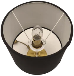 Tischlampe mit Messingfuß, Lampenschirm neu - Bild 3