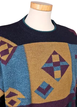 JOCKEY Vintage Herren Strickpullover, multicolor - Gr. M  - Bild 4