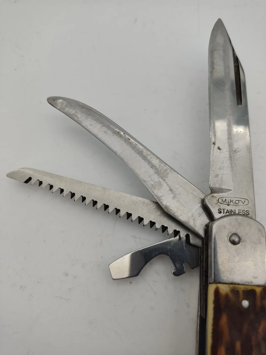 Mikov Fixir Jagdtaschenmesser mit Lederscheide | Tschechoslowakischer Schatz – Bild 6