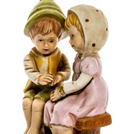 Porzellan/Keramik Figur Junge und Mädchen - Bild 1