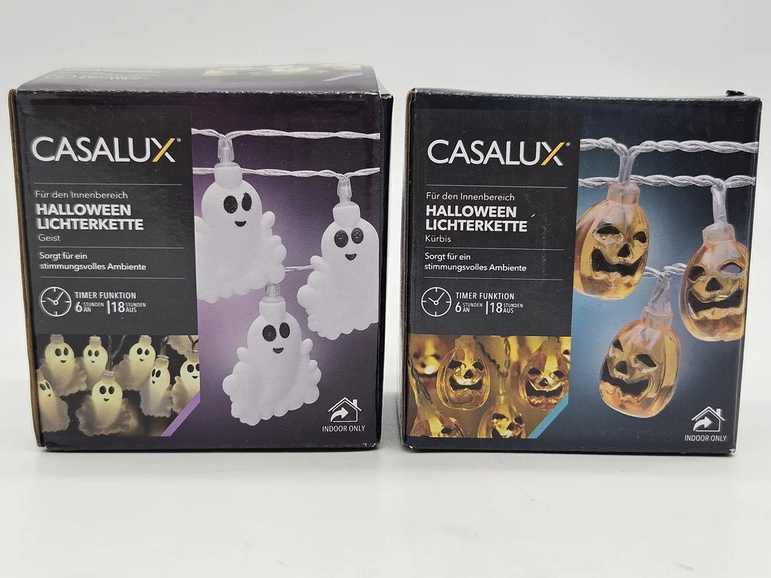 LED-Dekolichterketten für Halloween Set #4 (Geister, Fledermäuse, Kürbisse und Spinnen) – Bild 2
