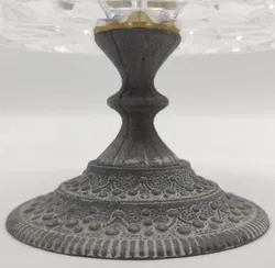 Alte Glasschüssel mit Metallfuß - Bild 6